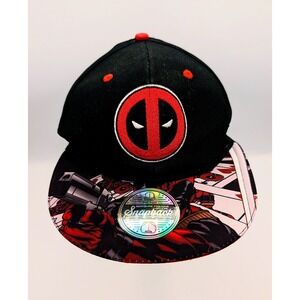 Marvel Deadpool Snapback Hat Berkshire Fashions Black Red Comic Graphic Cap